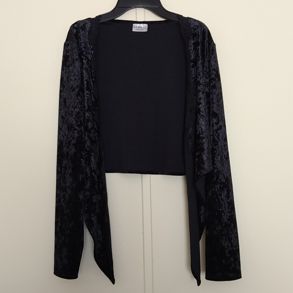 George Black Velvet Tie Crop Top